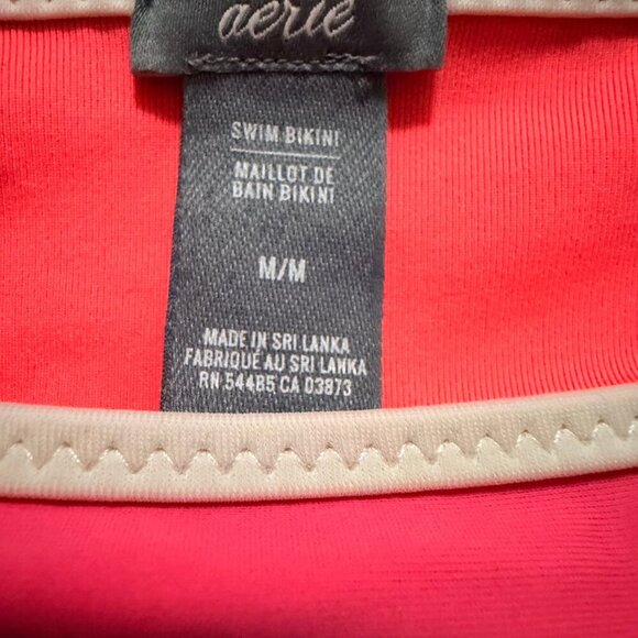 💖 Aerie Hot Pink Ruched Bikini Set with Contrast Trim (Top XL / Bottom M) - Picture 7 of 11